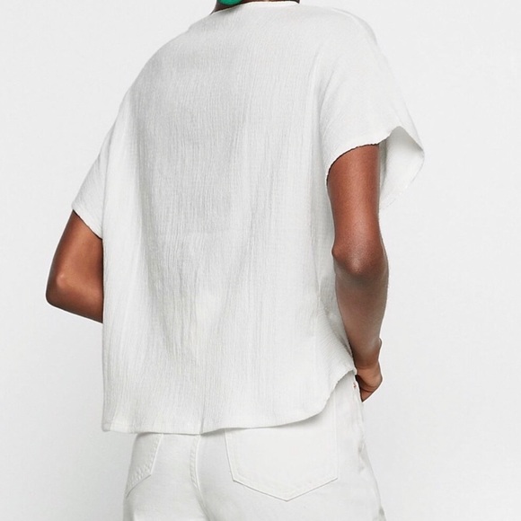 Zara- Orange Flowy Blouse With Front Knot Detail - Picture 6 of 6